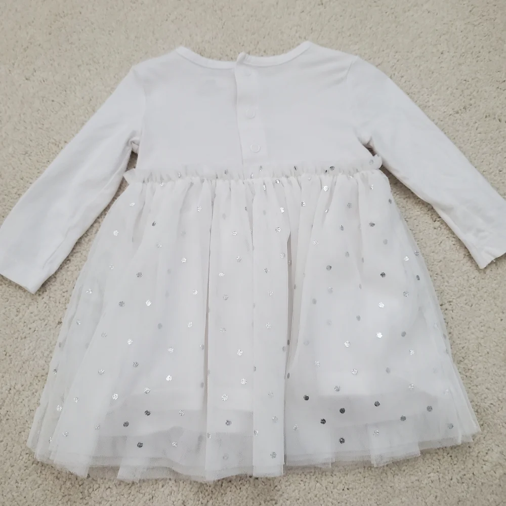Carter's Baby Girl Long Sleeve Tulle Polka Dot Dress sz6m